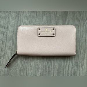 Kate Spade Saffiano Leather Zip Around - Large Continental Wallet - Chalk Pink
